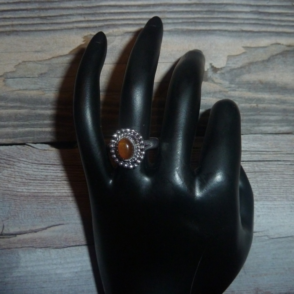 Women's Ring Tigers Eye Stone 925 Silver